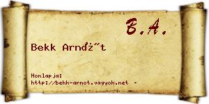 Bekk Arnót névjegykártya